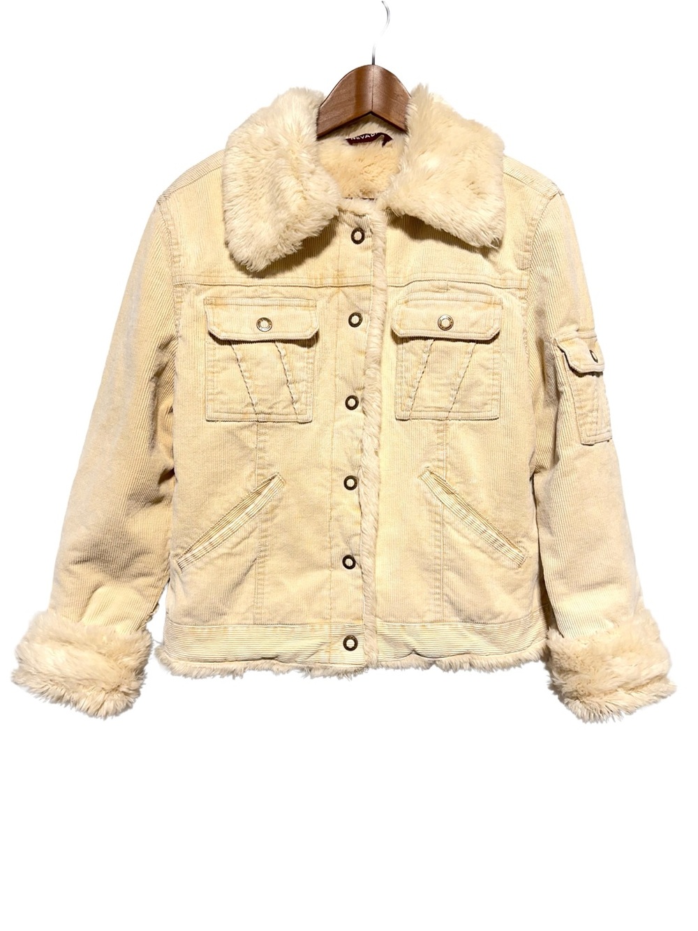 NEVADA Faux Fur Lined Corduroy Trucker Jacket Western Cottagecore